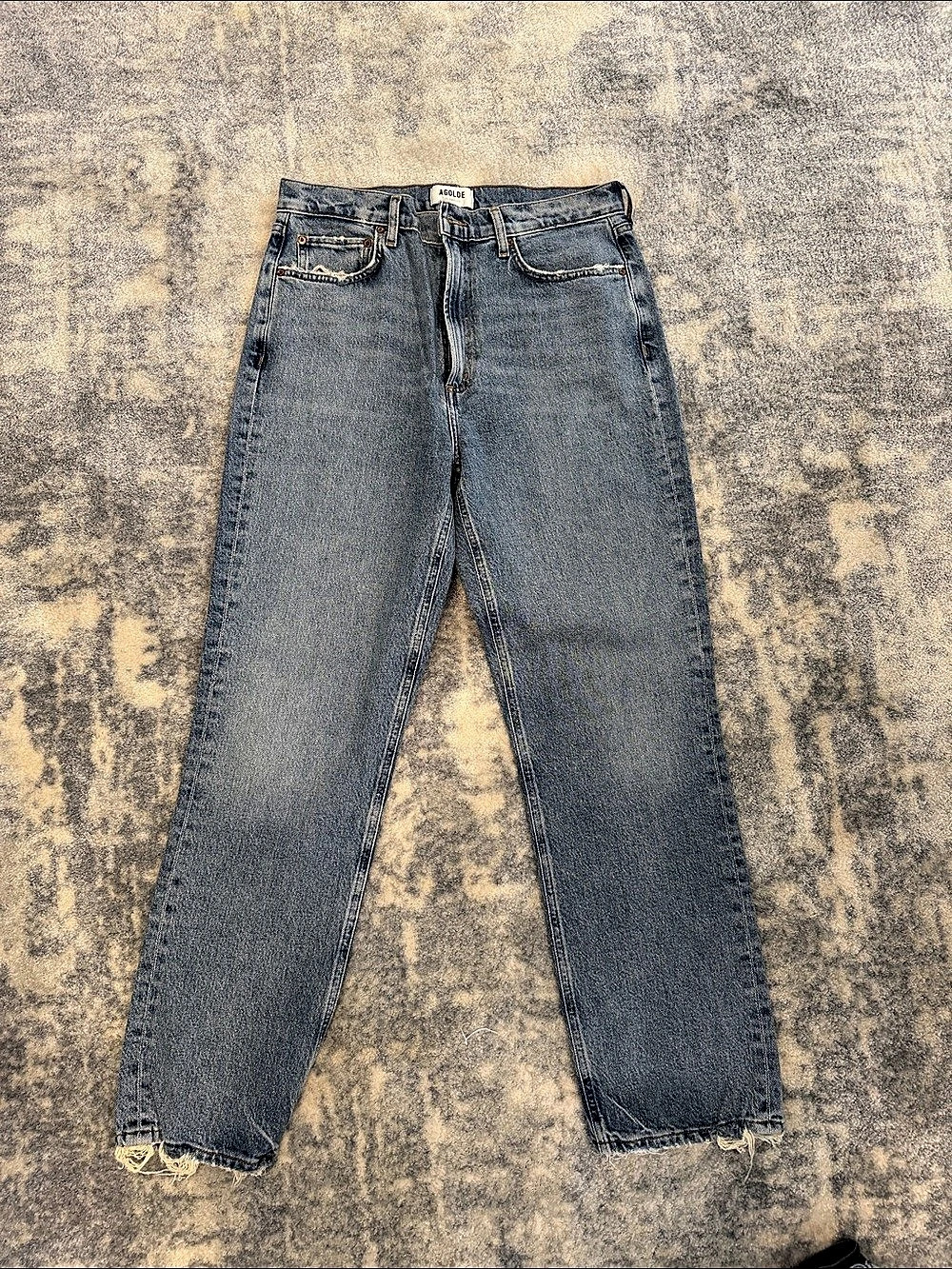 AGOLDE High Rise 90s Crop Straight Leg Jeans